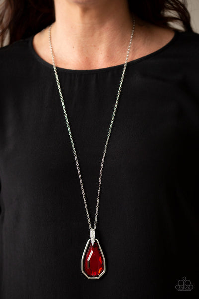 Paparazzi Necklace ~ Shop Til You TEARDROP - Red – Paparazzi Jewelry |  Online Store | DebsJewelryShop.com
